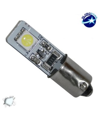 GloboStar® BA9S - T4W 78340   Λάμπα Αυτοκινήτου Can LED Bus με 2 SMD 5050 12 Volt 2.8W 48 lm 270° Ψυχρό Λευκό 6000K